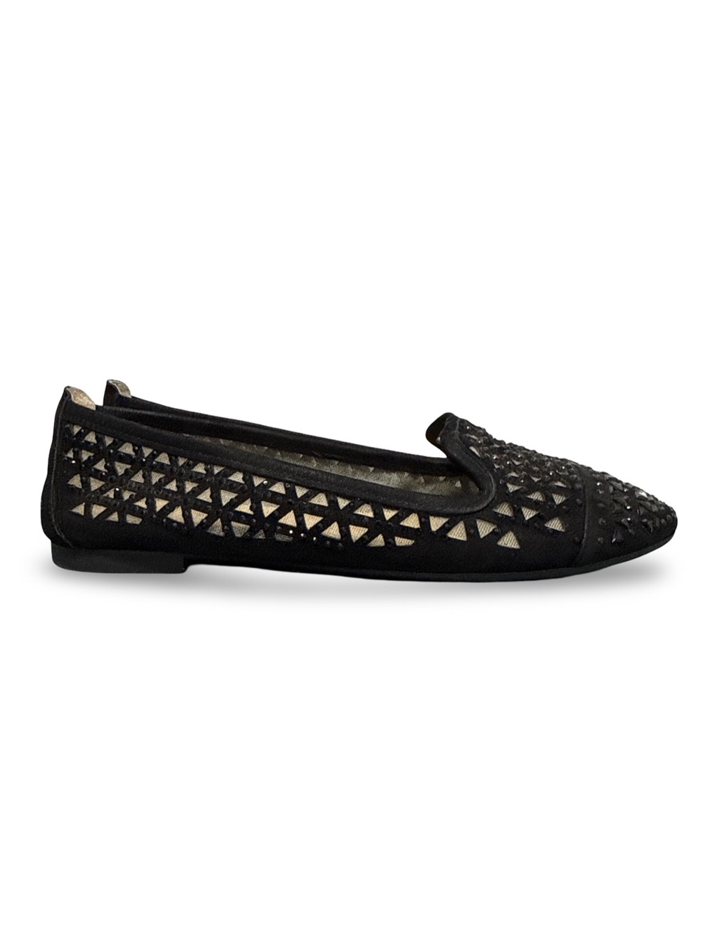 Gianni Bini Black Studded Mesh Ballet Flat - Women 7